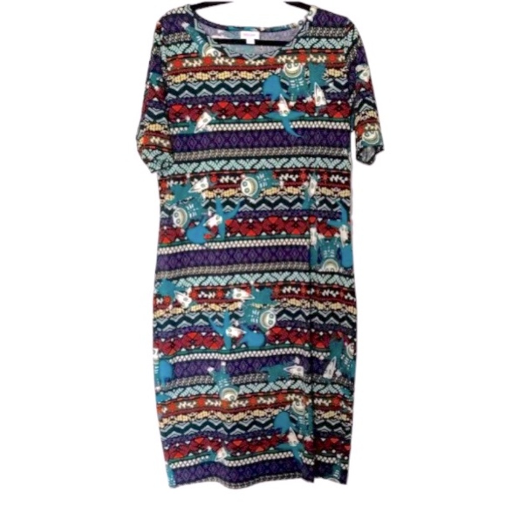Lularoe Disney Nightmare Before Christmas Julia Fitted Dress Size 3XL